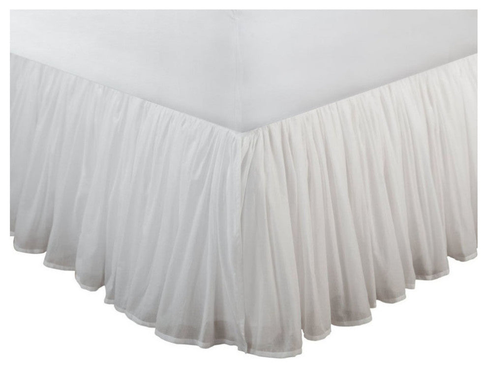 Greenland Cotton Voile Collection Bed Skirt, Queen