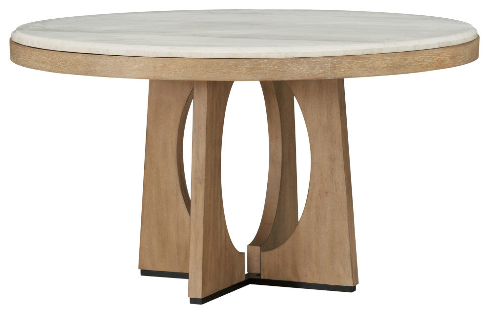 Parker House Escape Dining Round Table With buffet server and 4 barrel chairs