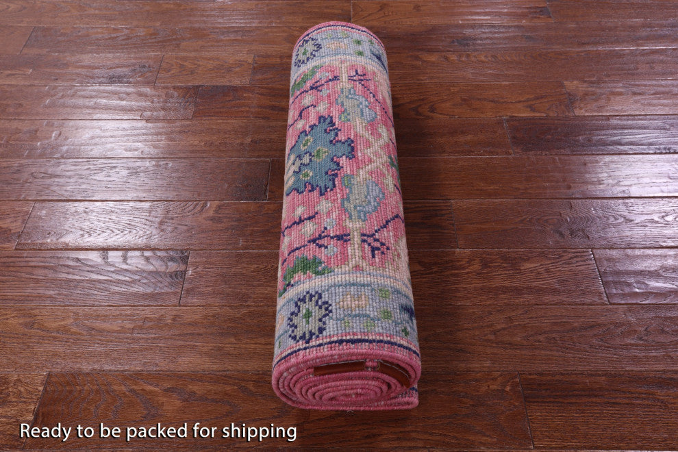 Handmade Turkish Oushak Wool Runner Rug 2' 7" X 12' 0" - Q15501