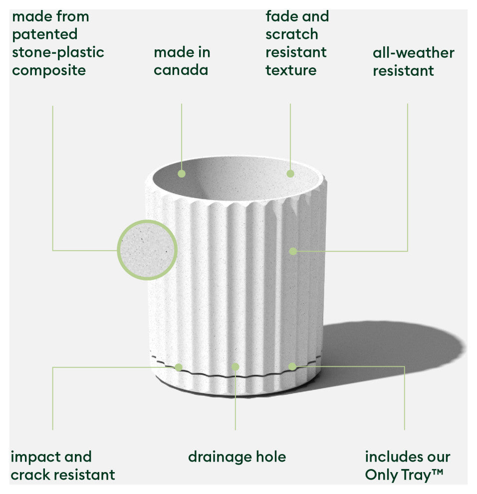 Veradek Demi Series Demi 6" Planter, White, 6 Inch, 2 Pack