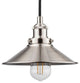Andante Industrial Factory Pendant With LED Bulb, Brushed Nickel