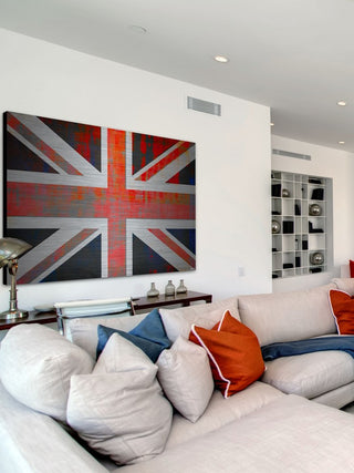 "Union Jack" Print on Brushed Aluminum, 36"x24"