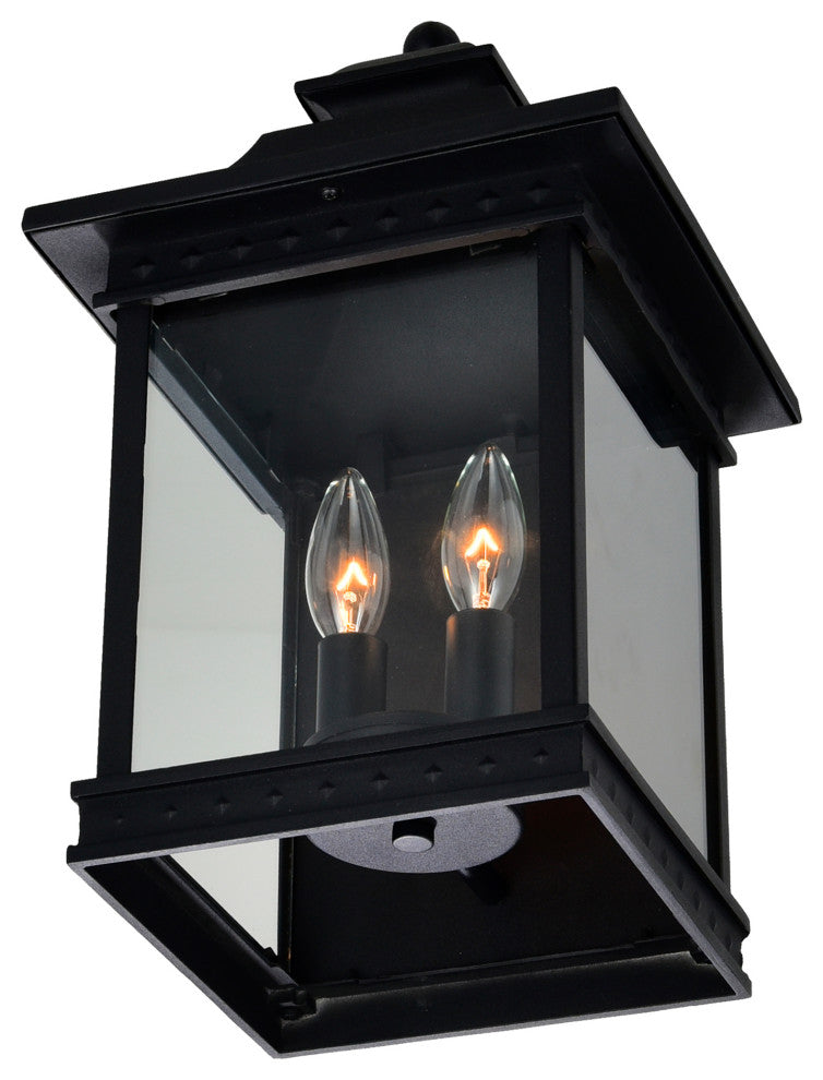 Cleveland 2 Light Black Outdoor Wall Light