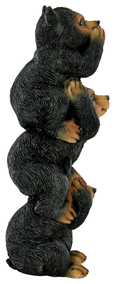 Speak Hear See No Evil Stacked Black Bears