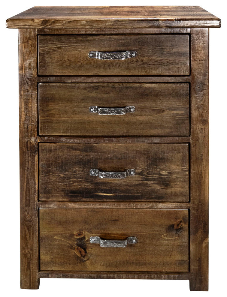 Big Sky Collection Rugged Sawn 4 Drawer Chest of Drawers, Provincial Stain