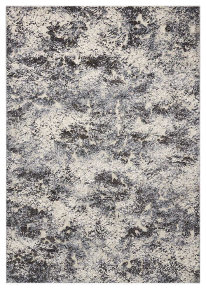 Michael Amini Gleam MA603 Area Rug, Ivory/Slate, 5'3" x 7'3"