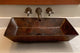 20" Rectangle Vessel Hammered Copper Bathroom Sink