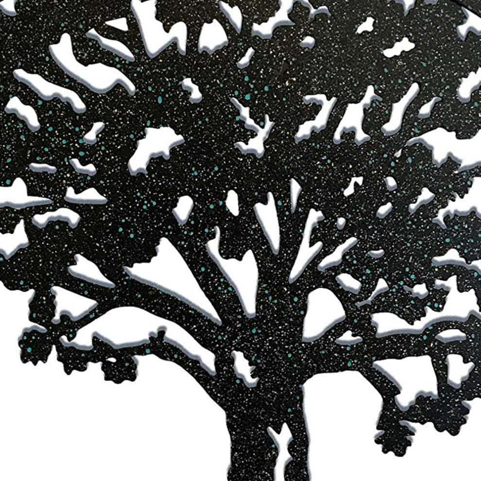 DecorShore 24 in. Round Metal Wall Art Decorative Wall Sculpture Natural Harmony