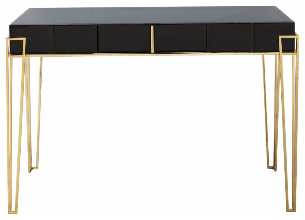 Black Mirrored Console Table