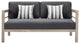 Lounge Loveseat Sofa, Wood, Gray, Outdoor Patio Balcony Cafe Bistro Garden