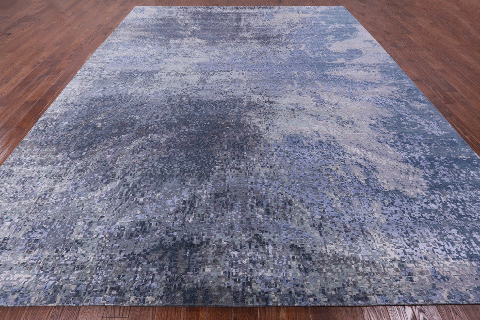 Wool and Silk Abstract Handmade Rug 12' 0" X 14' 11" Q11607