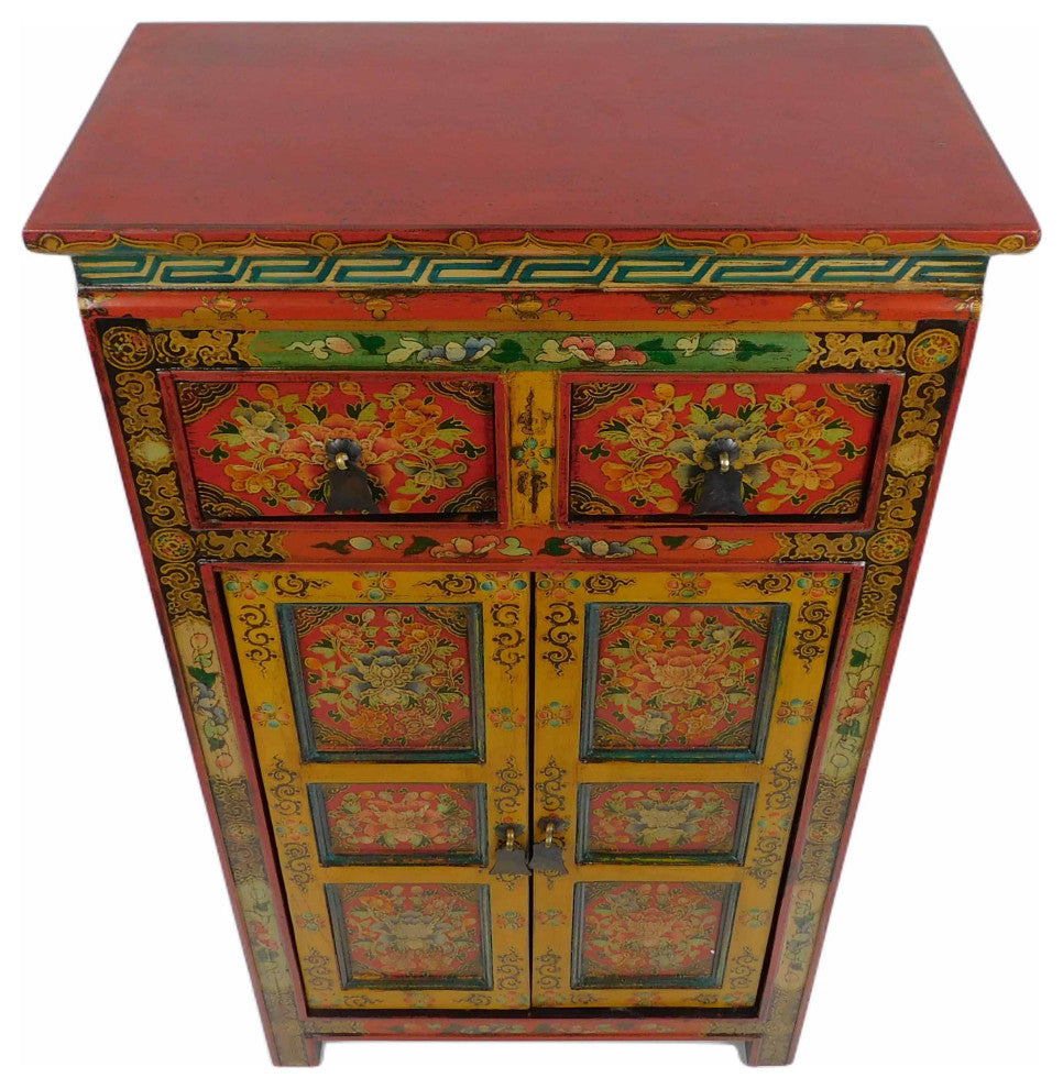 Tibetan Floral Hall Chest