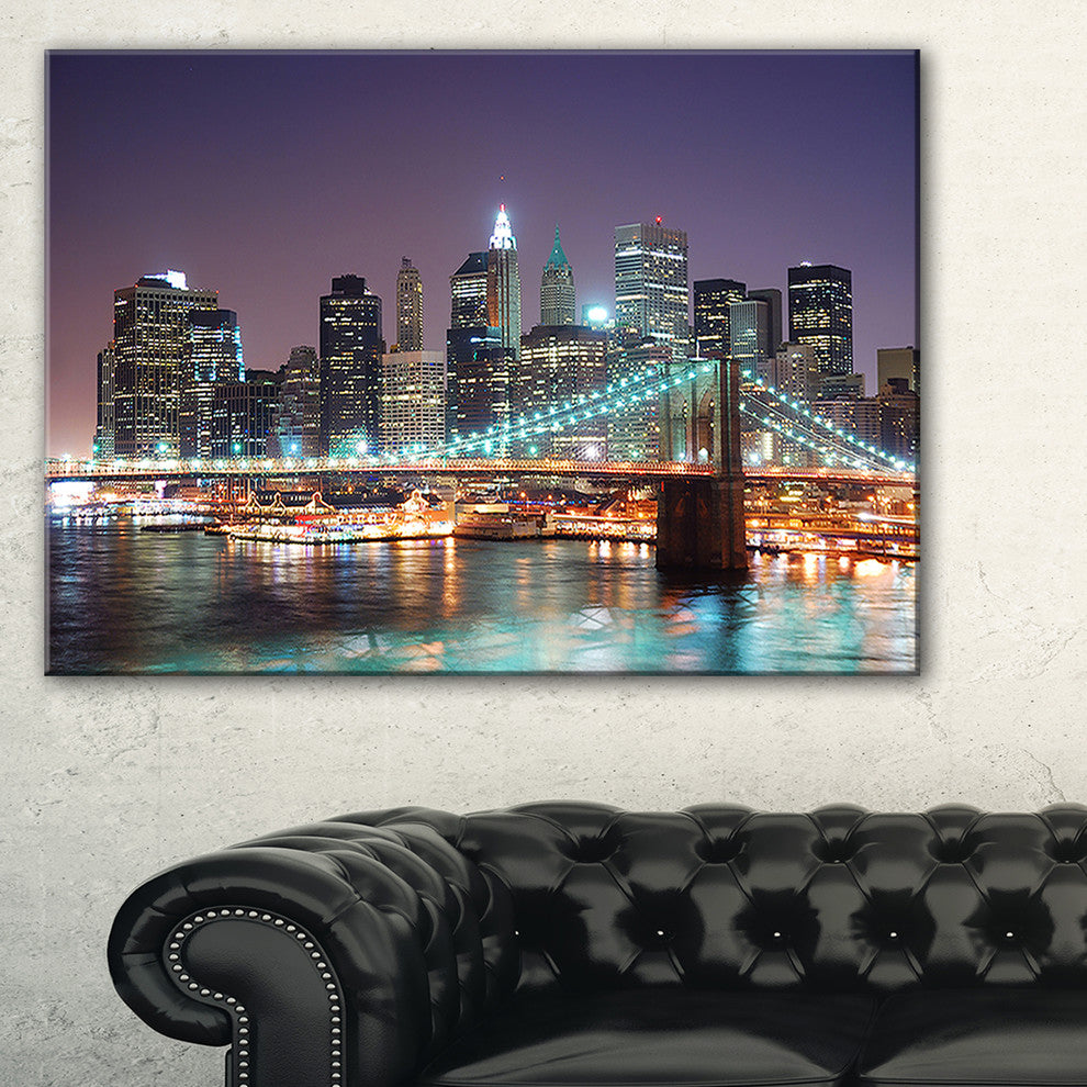 "New York City Manhattan Skyscrapers" Canvas Print32"x16"