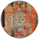 Orange Hand Knotted Ancient Ottoman Erased Design Wool Round Rug 14'x14'