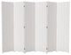 6' Tall Woven Fiber Room Divider, 6 Panel, White