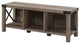 48" Farmhouse Metal X Entry Bench with Storage - Grey Wash