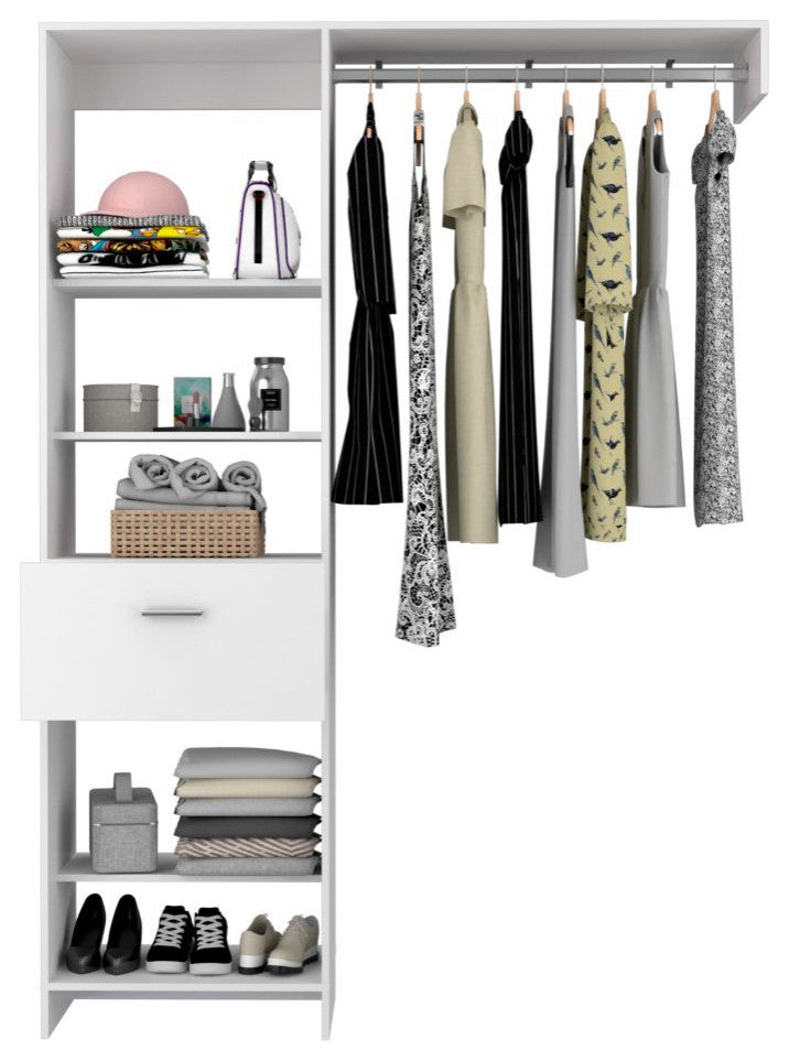 150 Closet System British, Bedroom, White