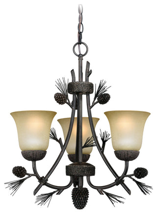 Sierra 3-Light Mini Chandelier, Black Walnut