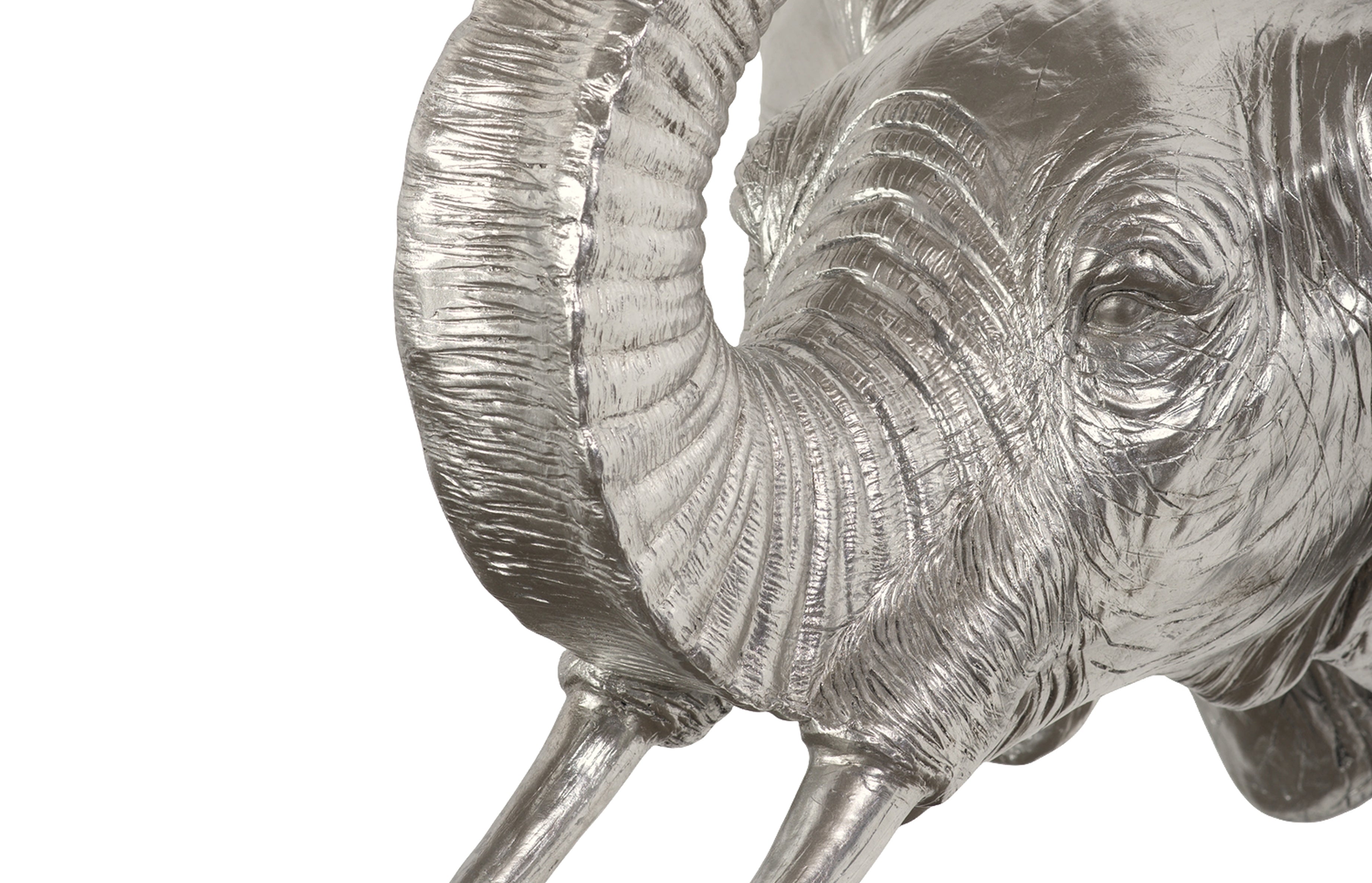 Elephant Wall Art, Resin, Silver Leaf