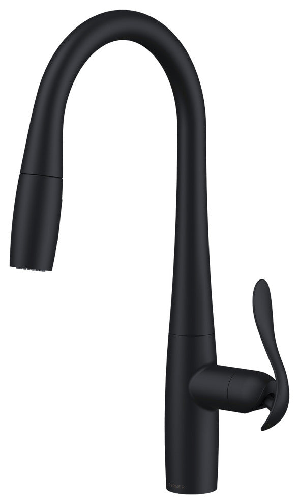 Selene Single Handle Pull-Down Kitchen Faucet w/ Snapback, Satin Black