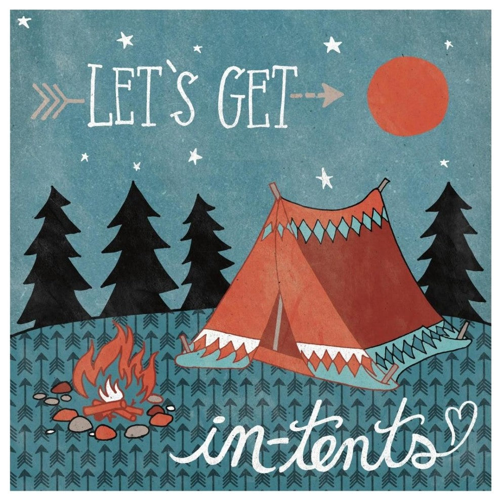 "Adventure Love Tent" Digital Paper Print by Mary Urban, 32"x32"