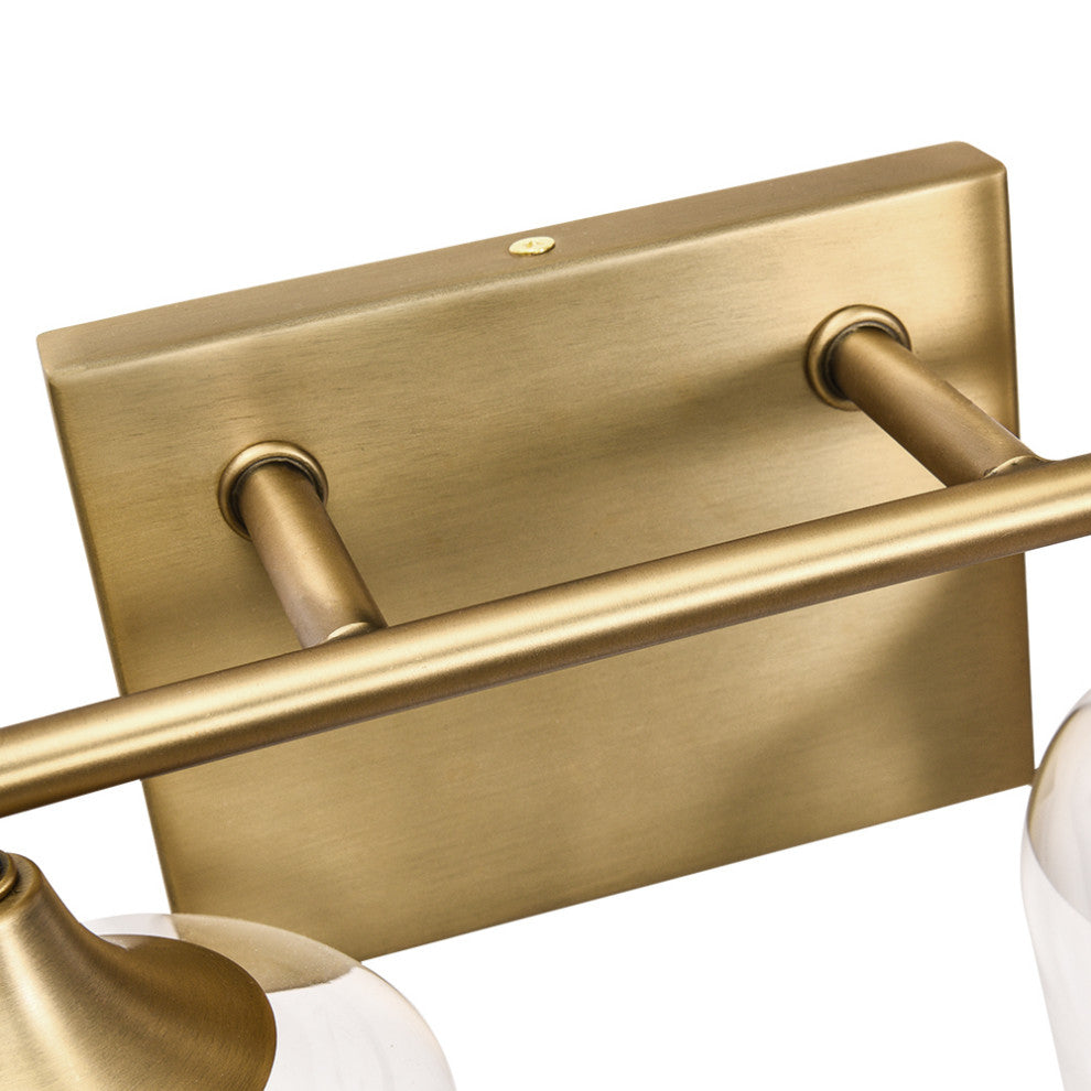 Modern Bathroom Dimmable Vanity Light, Gold, 2 Light