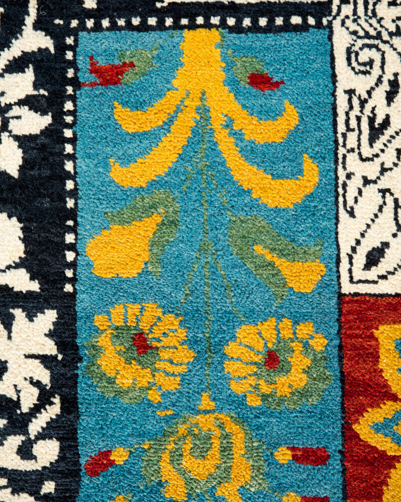 Suzani, One-of-a-Kind Hand-Knotted Area Rug Blue, 3' 3 x 5' 5
