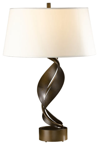 Folio Table Lamp, Bronze Finish, Natural Anna Shade