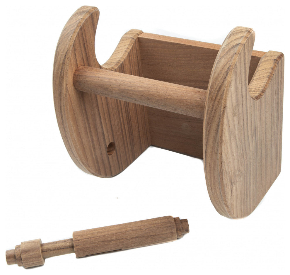 Traditional Solid Teak Magazine and Toilet Paper Holder