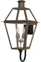 Quoizel RO8414IZ Four Light Outdoor Wall Lantern, Industrial Bronze Finish