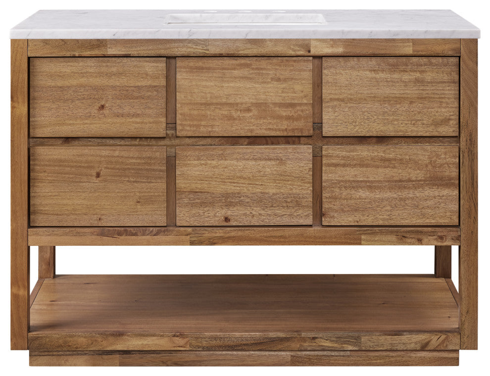 Oakman Marble Top Vanity in Mango Wood, 48