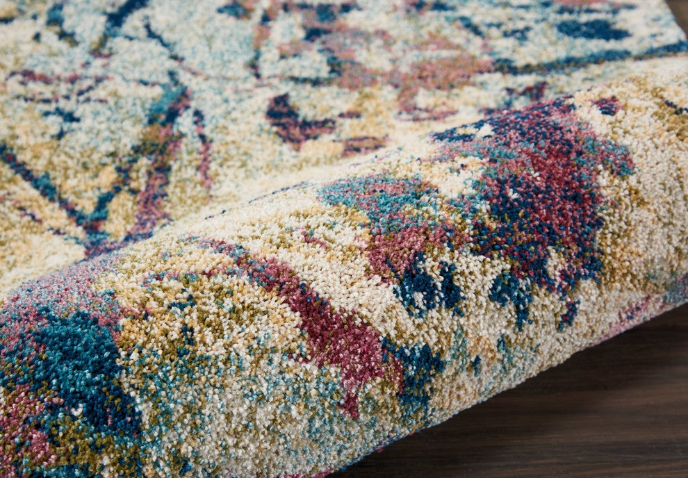 Nourison Fusion Cream/Multicolor Area Rug, 2'2"x7'6"