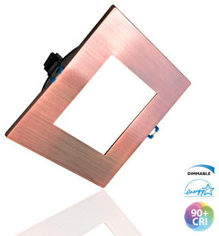 DLE6 Series 6" Square Downlight, Aged Copper, 3000k