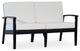 DTY Outdoor Living Longs Peak Eucalyptus Loveseat w/ Cushion, Espresso, Cream