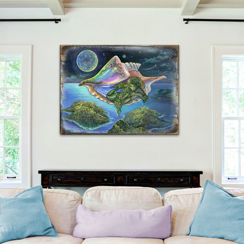 Sea View Wall and Table Top Wooden Decor, 48x36