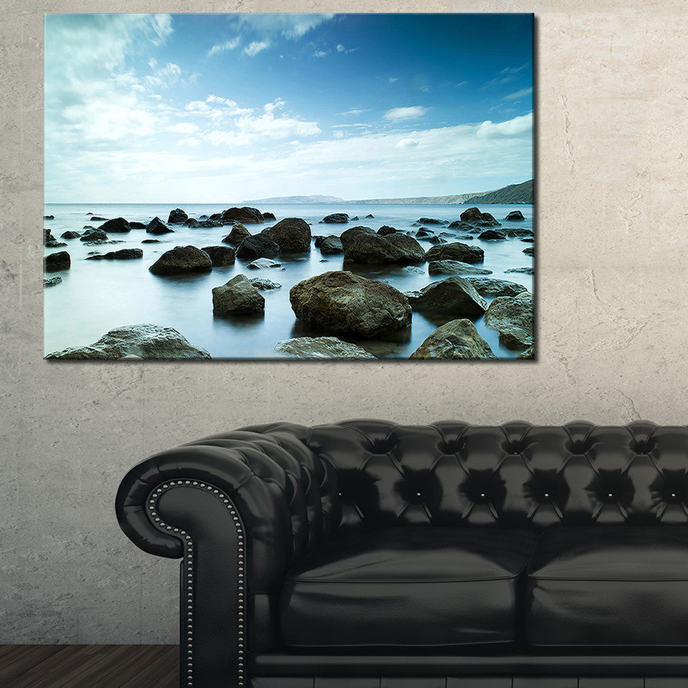 "Sleeping Sea Under Blue Sky" Landscape Canvas Photo Print, 40"x30"