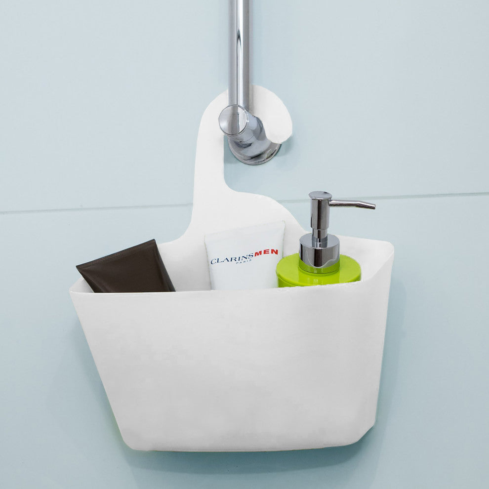 Hanging Shower Caddy Organizer Plastic Basket, Taupe