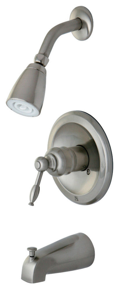Kingston Brass Tub and Shower Faucet, Brushed Nickel