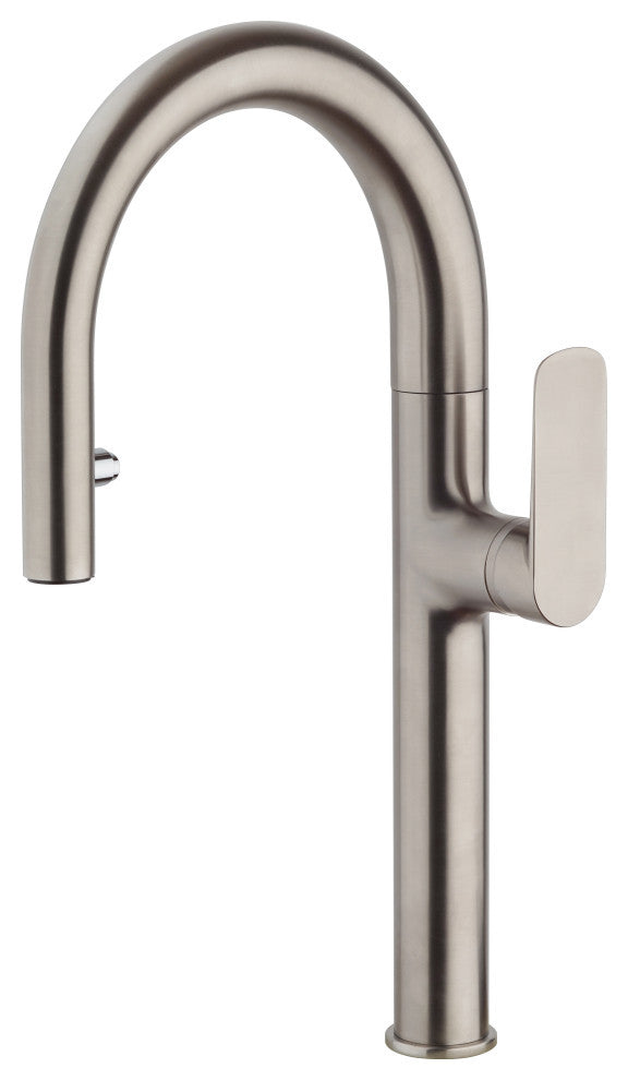 LaToscana Nove Single Handle Pull-Down Spray Kitchen Faucet, Brushed Nickel
