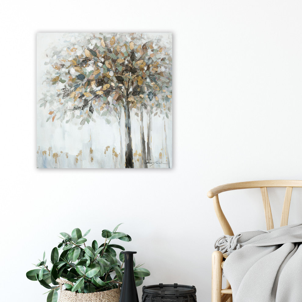 Abstract gold tree - Oil Painting Print on Wrapped Canvas, canvas wall decor, 30