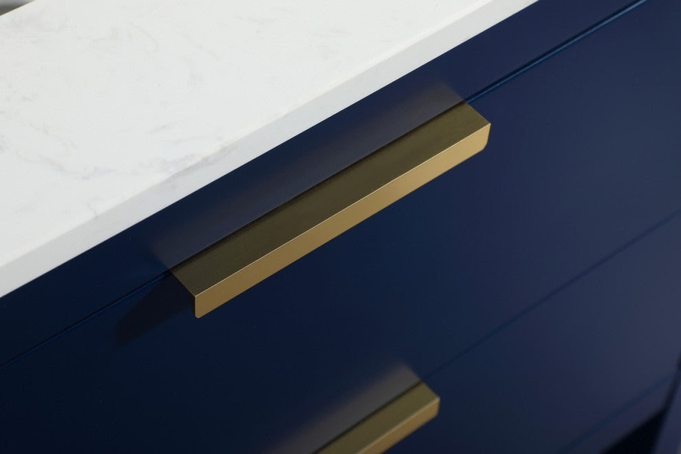 30" Single Bathroom Vanity, Blue, With Backsplash