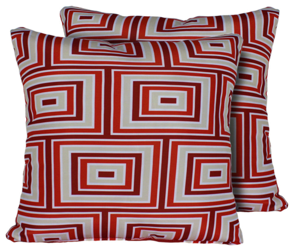 Square Outdoor Patio Pillows, Persimmon