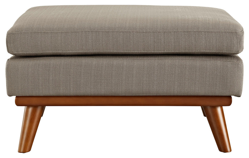 Modern Contemporary Fabric Ottoman , Grey, Fabric