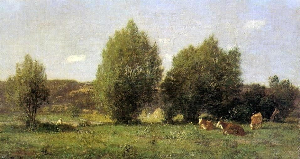 Eugene-Louis Boudin Landscape near Honfleur, Gallery Wrapped Canvas, 15"x30"