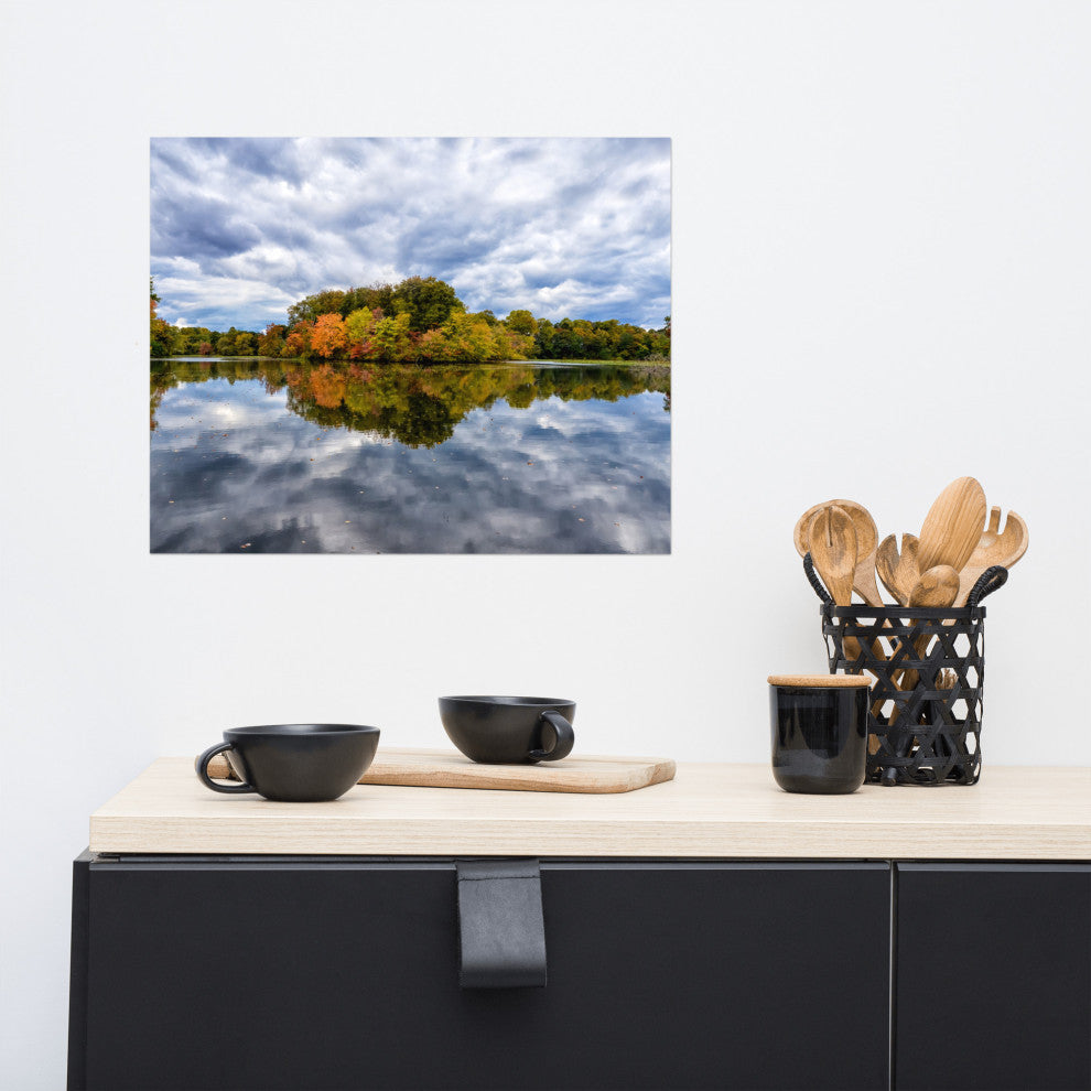 Autumn Reflections Landscape Photo Rural / Rustic Unframed Wall Art Print, 16" X 20"