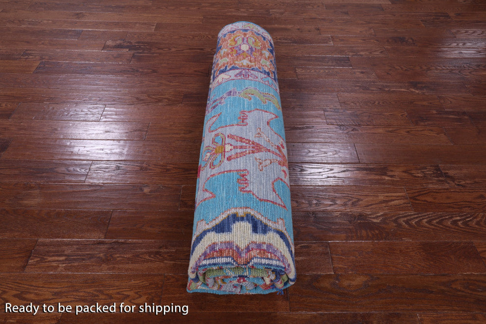 9' 1" X 11' 10" Turkish Oushak Hand-Knotted Wool Rug - Q14990