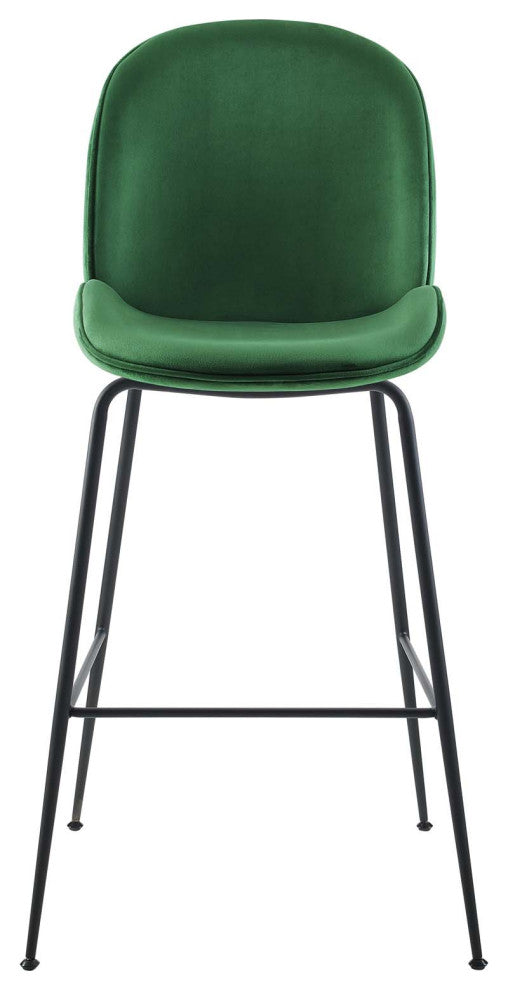 Bar Stool Chair Barstool, Velvet, Metal, Green, Bar Pub Cafe Bistro Restaurant