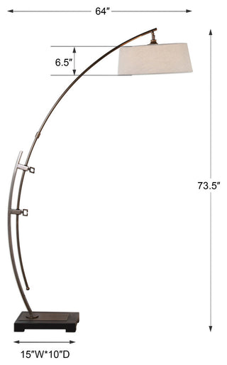 Uttermost Calogero Bronze Arc Floor Lamp
