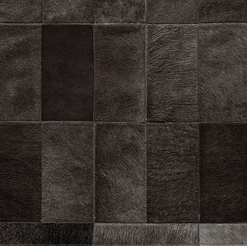 Cowhide Patchwork Rug, Daedalus, Obsidian, 12'x15'