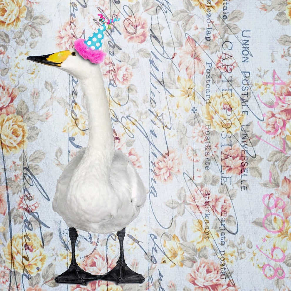 Marmont Hill, "Party Duck" by Morgan Jones Painting on Wrapped Canvas, 32x32